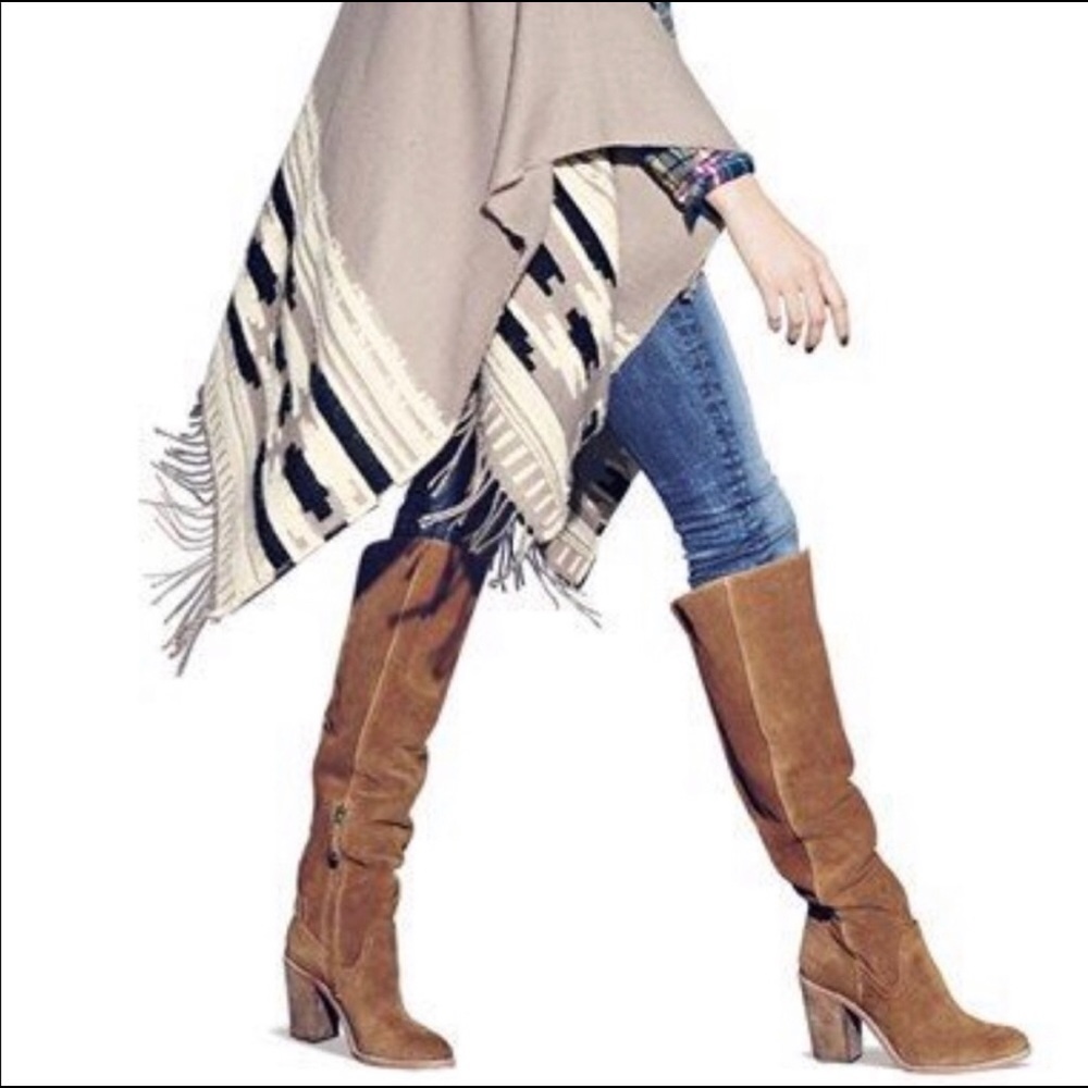 Camel Suede Over the Knee Boots